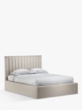 John Lewis Fluted Ottoman Storage Upholstered Bed Frame, Double, Cotton Effect Beige