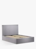 John Lewis Fluted Ottoman Storage Upholstered Bed Frame, Double, Cotton Effect Grey