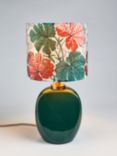 John Lewis X Collagerie Geranium Print Small Faceted Ceramic Table Lamp, Green