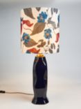 John Lewis X Collagerie Jaipur Rose Print Faceted Ceramic Table Lamp, Dark Blue