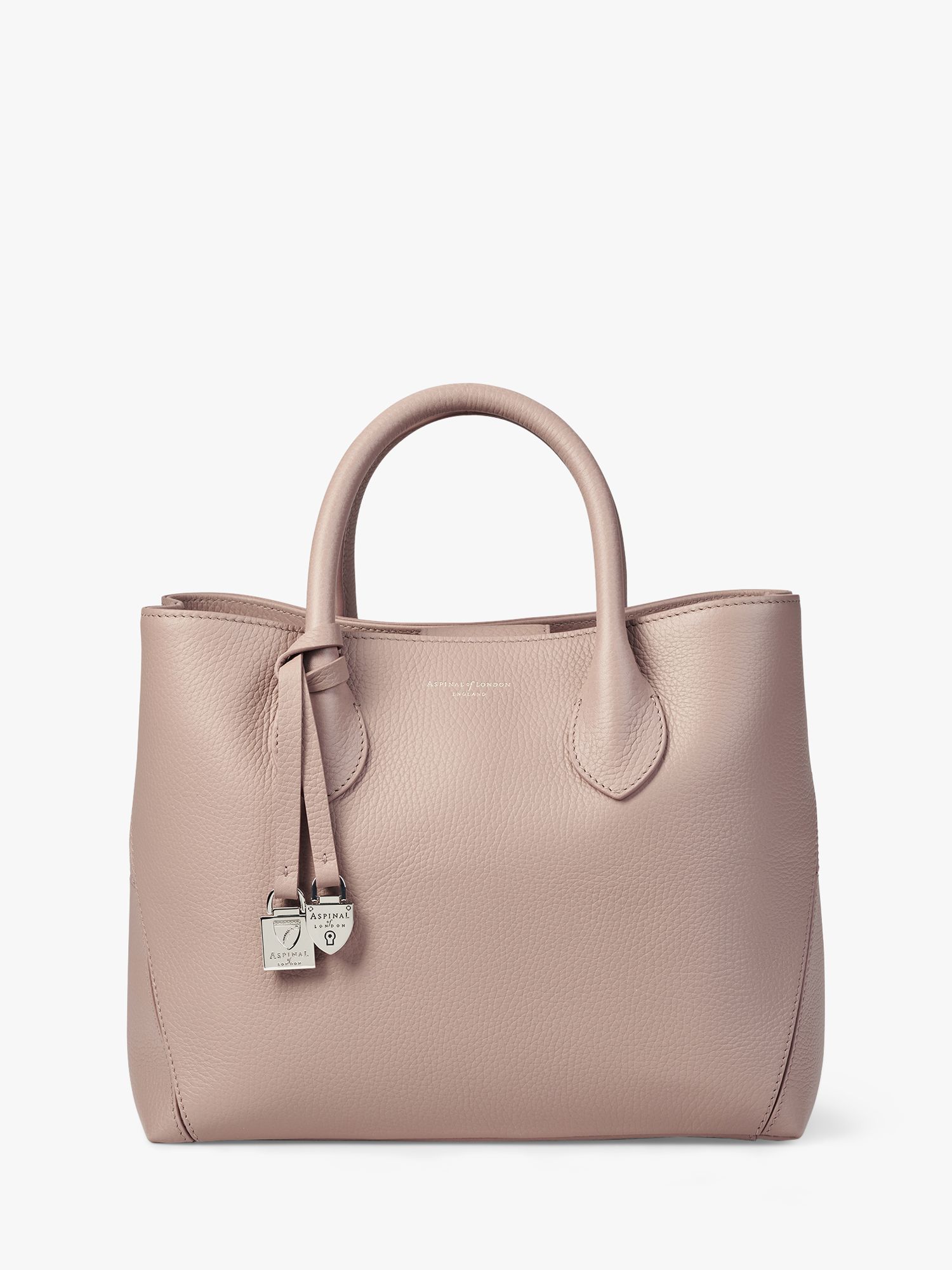 Buy Aspinal of London Midi London Leather Tote Bag, Soft Taupe Online at johnlewis.com