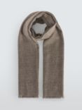 John Lewis Houndstooth Wool Scarf, Brown/Oatmeal