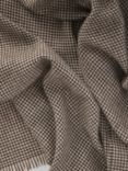 John Lewis Houndstooth Wool Scarf, Brown/Oatmeal