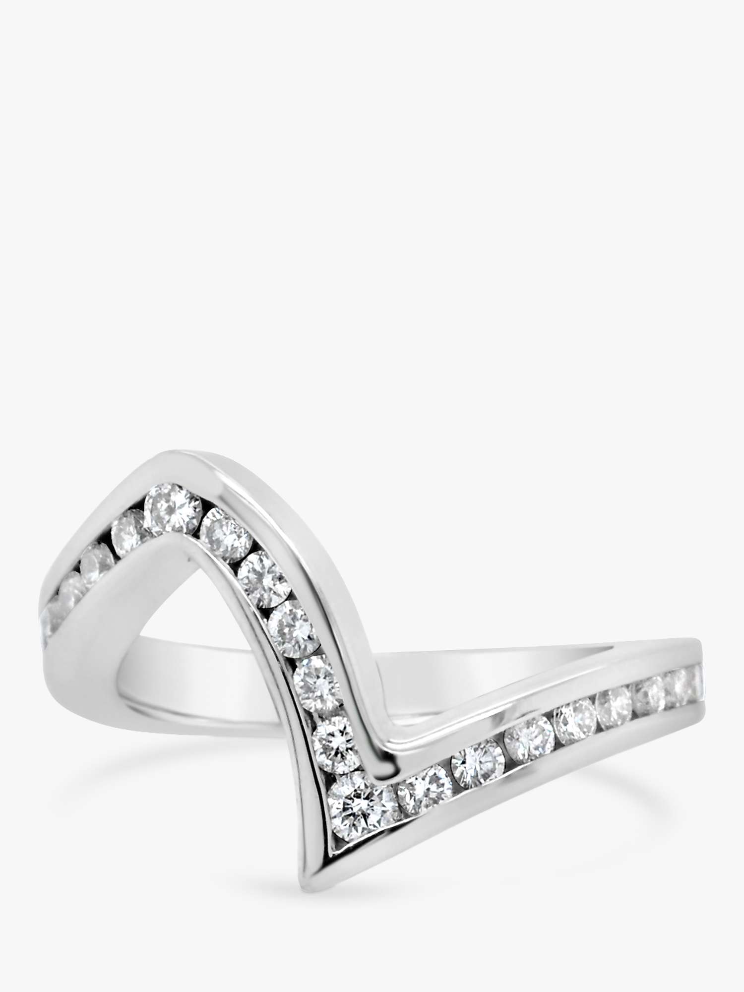 Buy Milton & Humble Jewellery Second Hand Platinum Diamond Wishbone Eternity Ring Online at johnlewis.com
