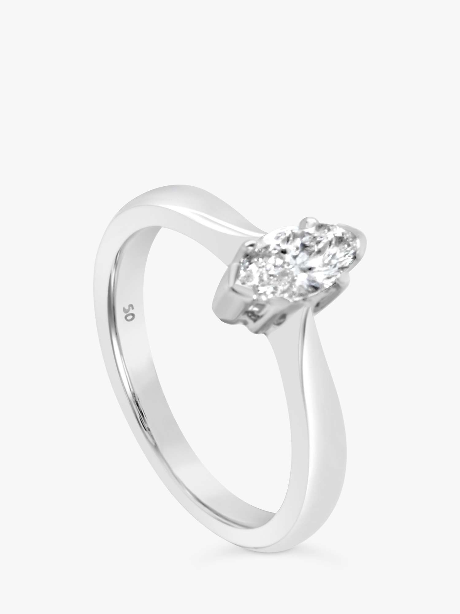 Buy Milton & Humble Jewellery Second Hand Platinum Marquise Diamond Ring Online at johnlewis.com