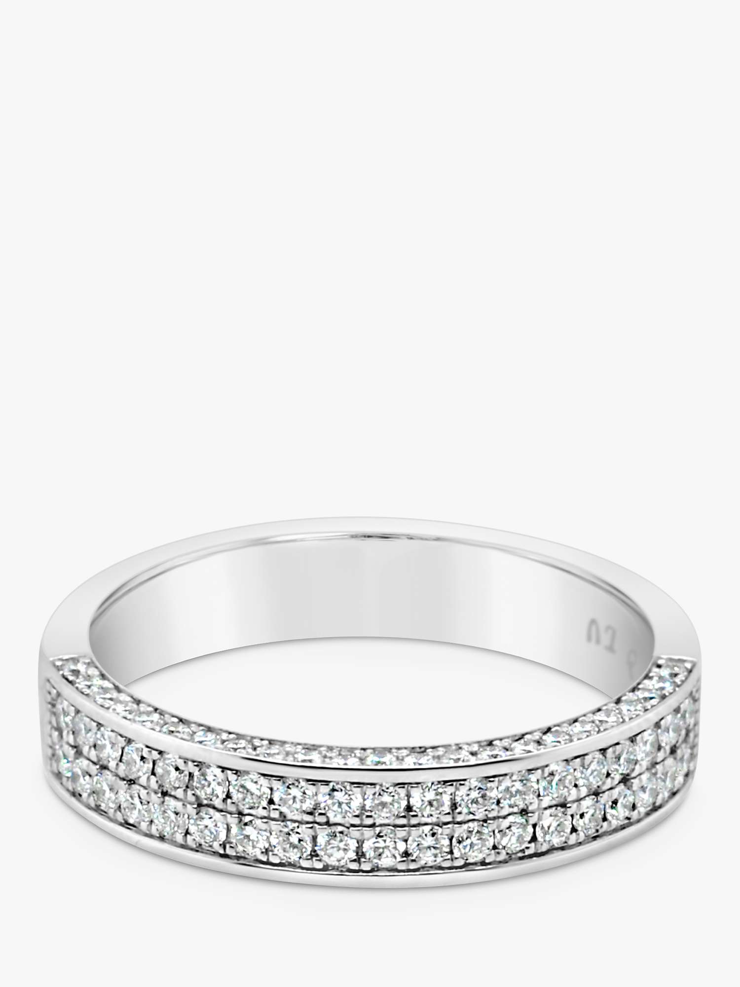 Buy Milton & Humble Jewellery Second Hand Brown & Newrith 18ct White Gold Double Row Diamond Half Eternity Ring Online at johnlewis.com