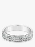 Milton & Humble Jewellery Second Hand Brown & Newrith 18ct White Gold Double Row Diamond Half Eternity Ring