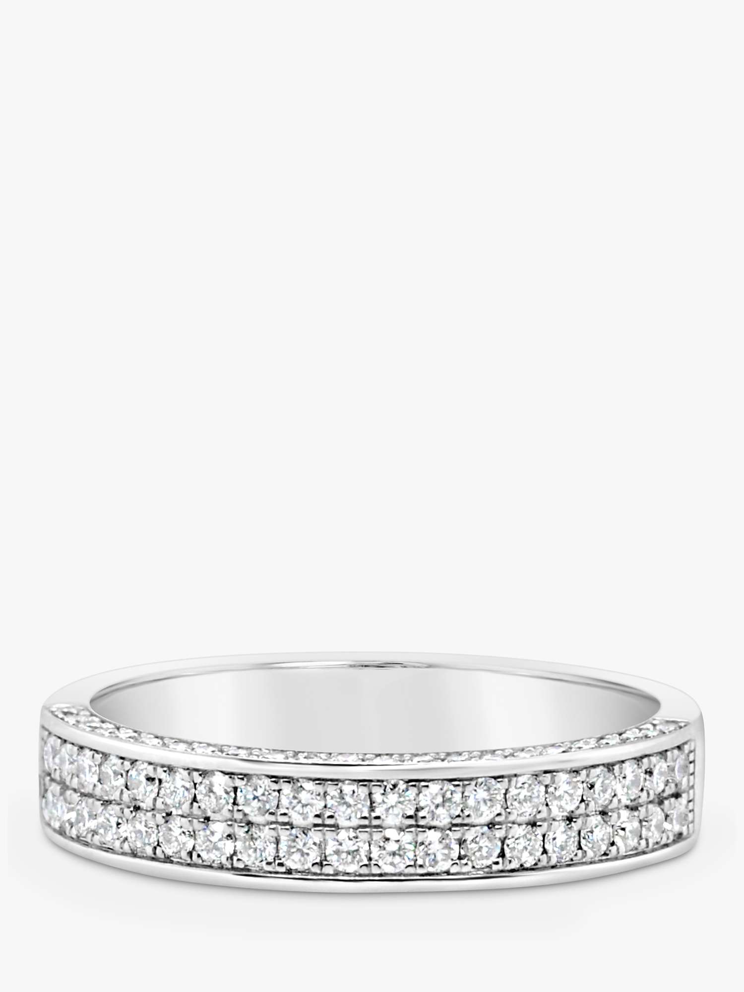 Buy Milton & Humble Jewellery Second Hand Brown & Newrith 18ct White Gold Double Row Diamond Half Eternity Ring Online at johnlewis.com