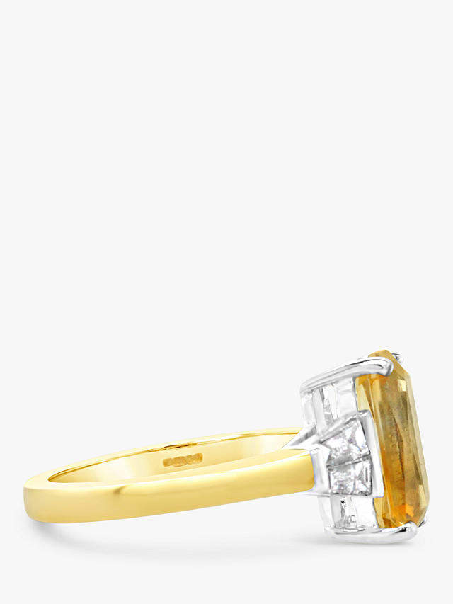 Milton & Humble Jewellery Second Hand 18ct Gold Citrine & Diamond Cocktail Ring, Gold/Silver