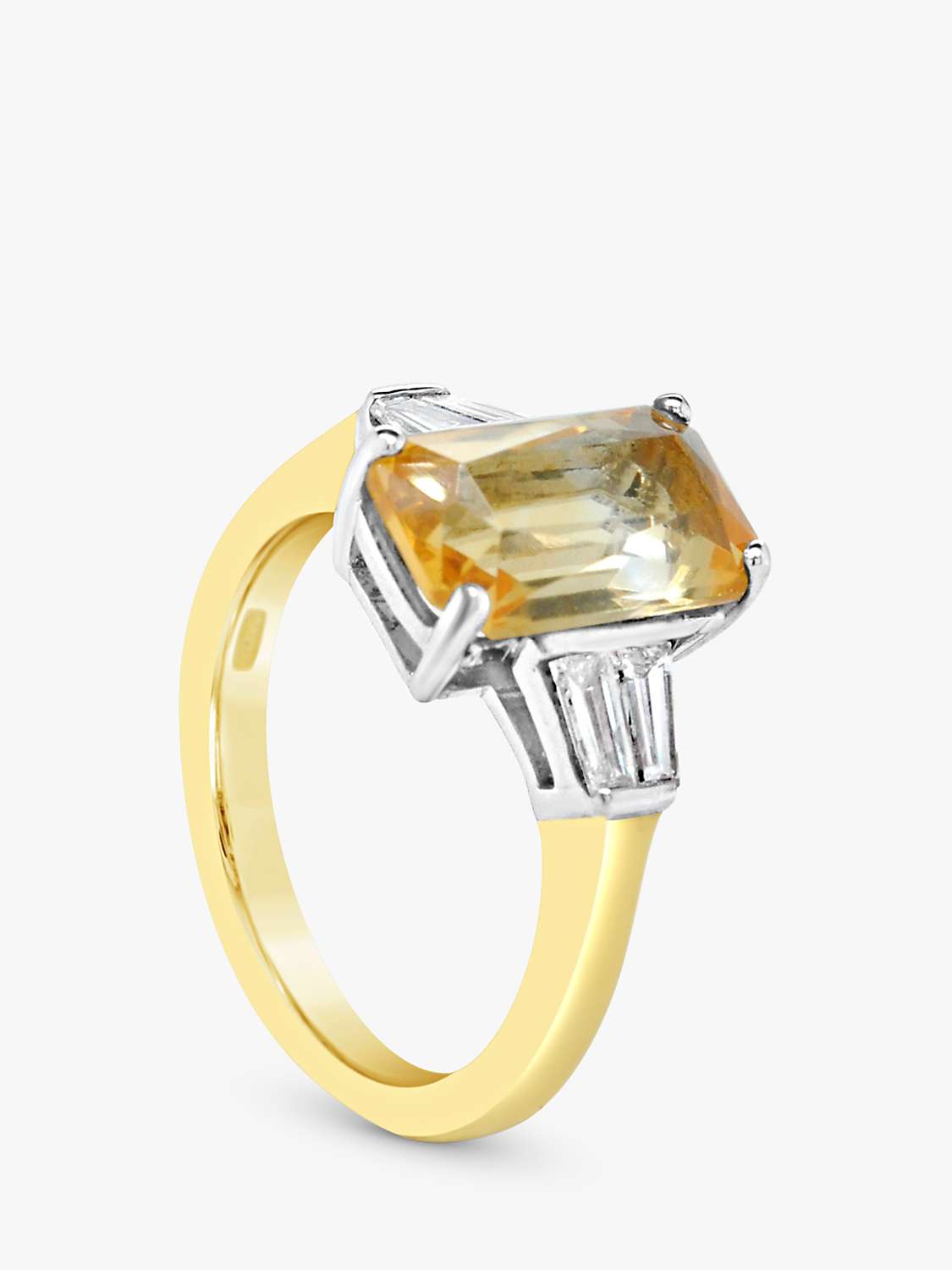 Buy Milton & Humble Jewellery Second Hand 18ct Gold Citrine & Diamond Cocktail Ring, Gold/Silver Online at johnlewis.com