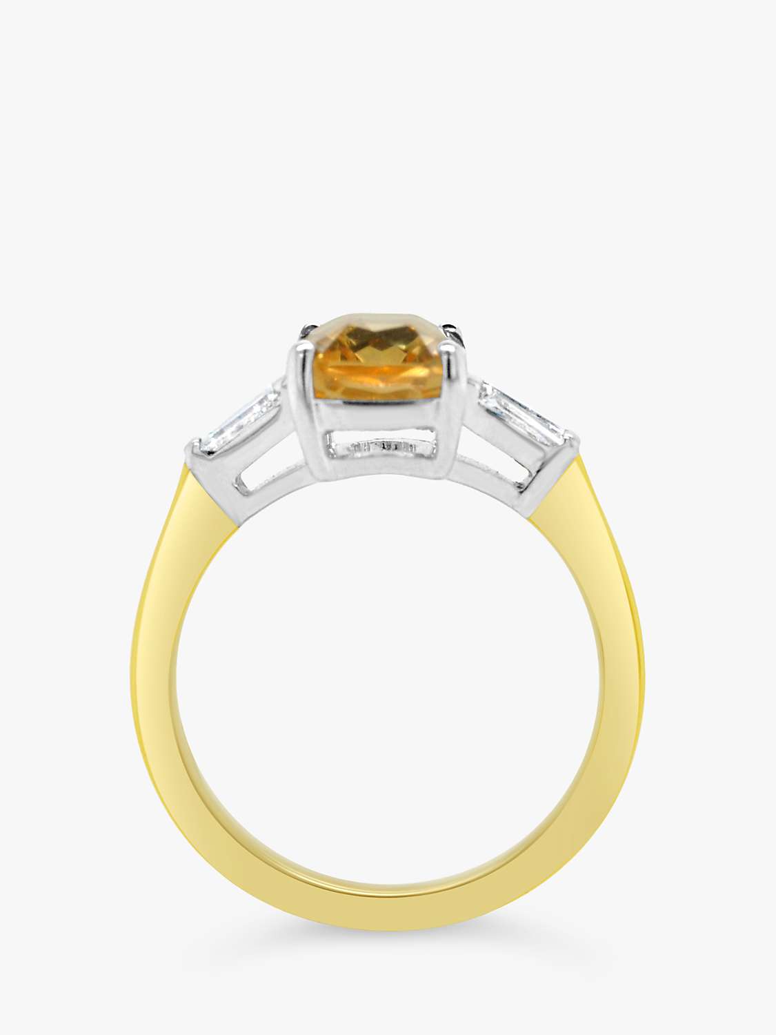 Buy Milton & Humble Jewellery Second Hand 18ct Gold Citrine & Diamond Cocktail Ring, Gold/Silver Online at johnlewis.com