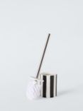 John Lewis Stripe Toilet Brush and Holder, Black