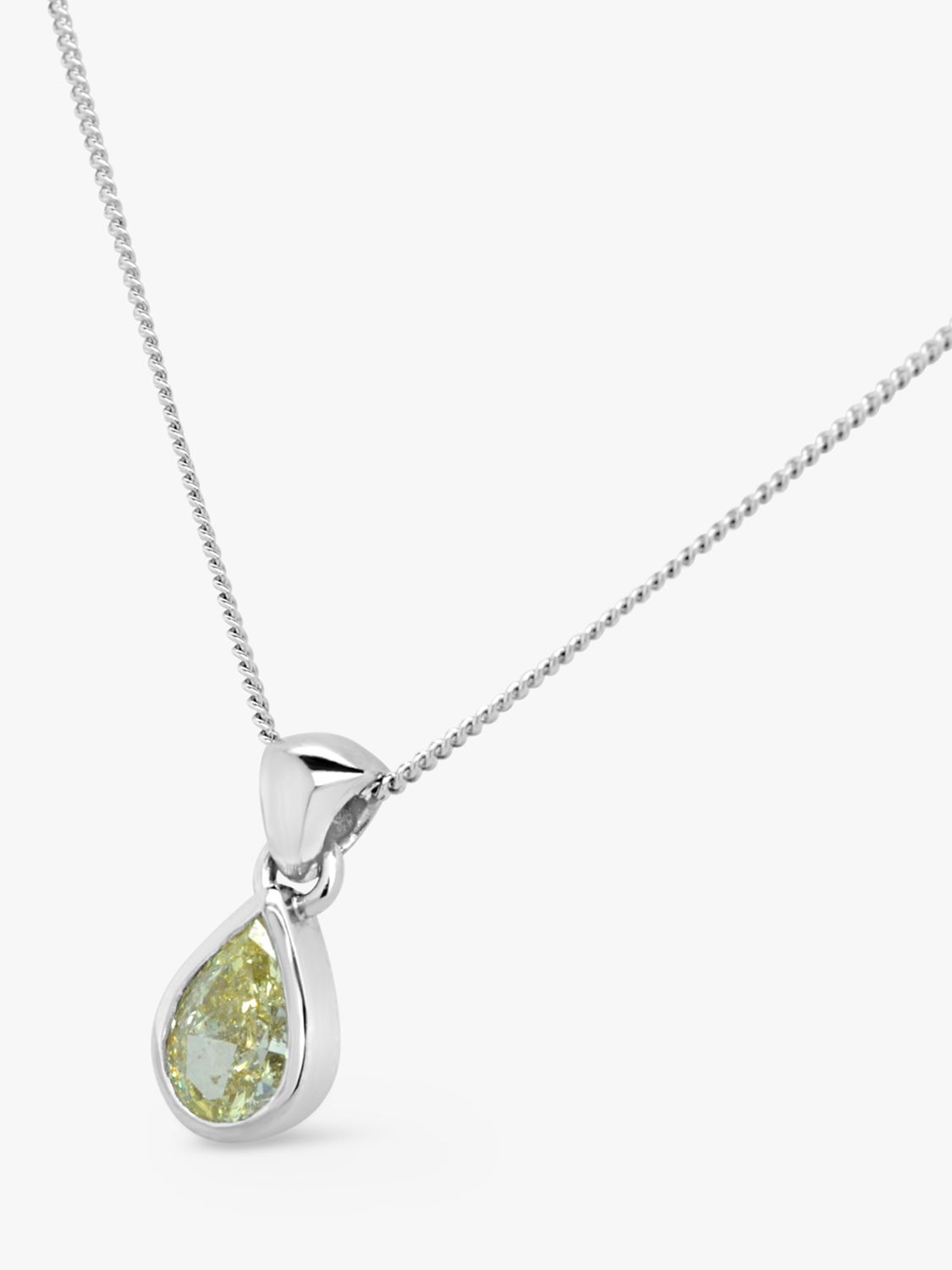 Buy Milton & Humble Jewellery Second Hand 18ct White Gold Diamond Pear Pendant Necklace Online at johnlewis.com