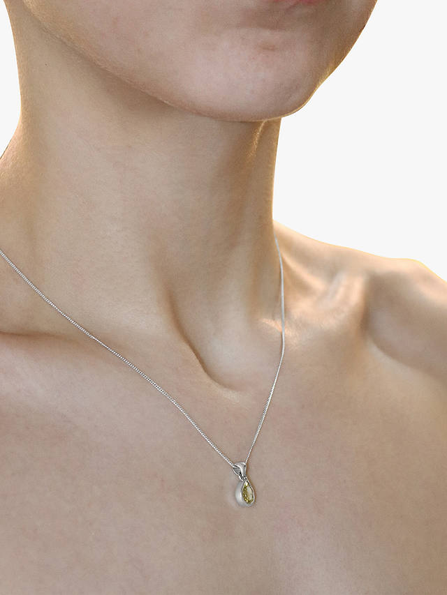 Milton & Humble Jewellery Second Hand 18ct White Gold Diamond Pear Pendant Necklace