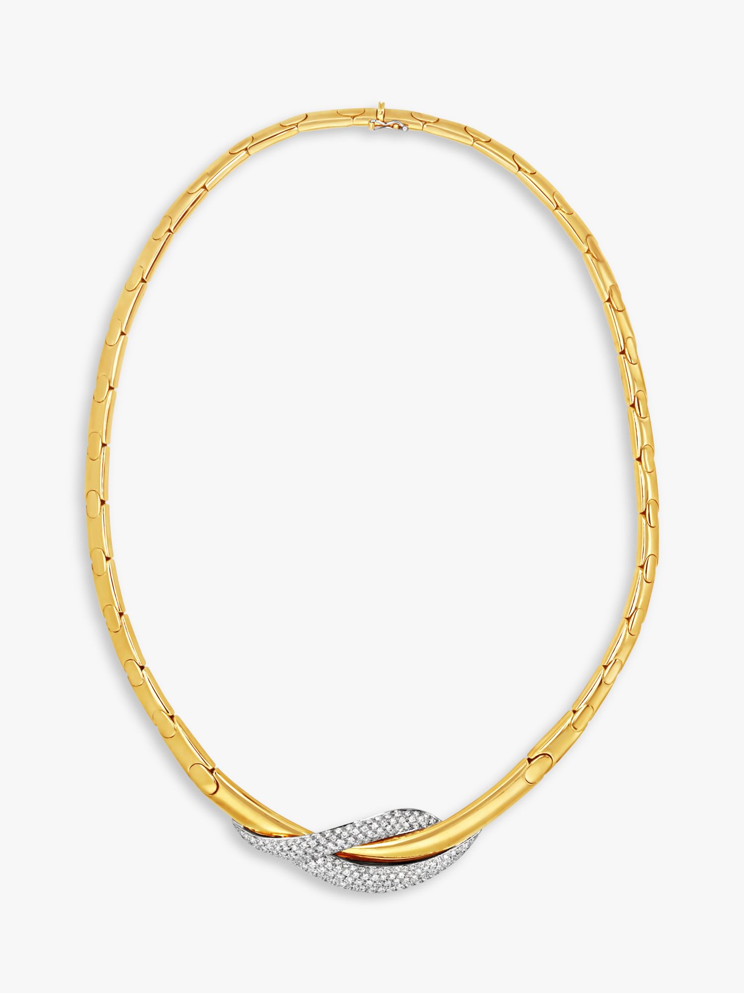 Buy Milton & Humble Jewellery Second Hand Wempe 18ct Gold Pave Diamond Collarette Necklace, Gold Online at johnlewis.com