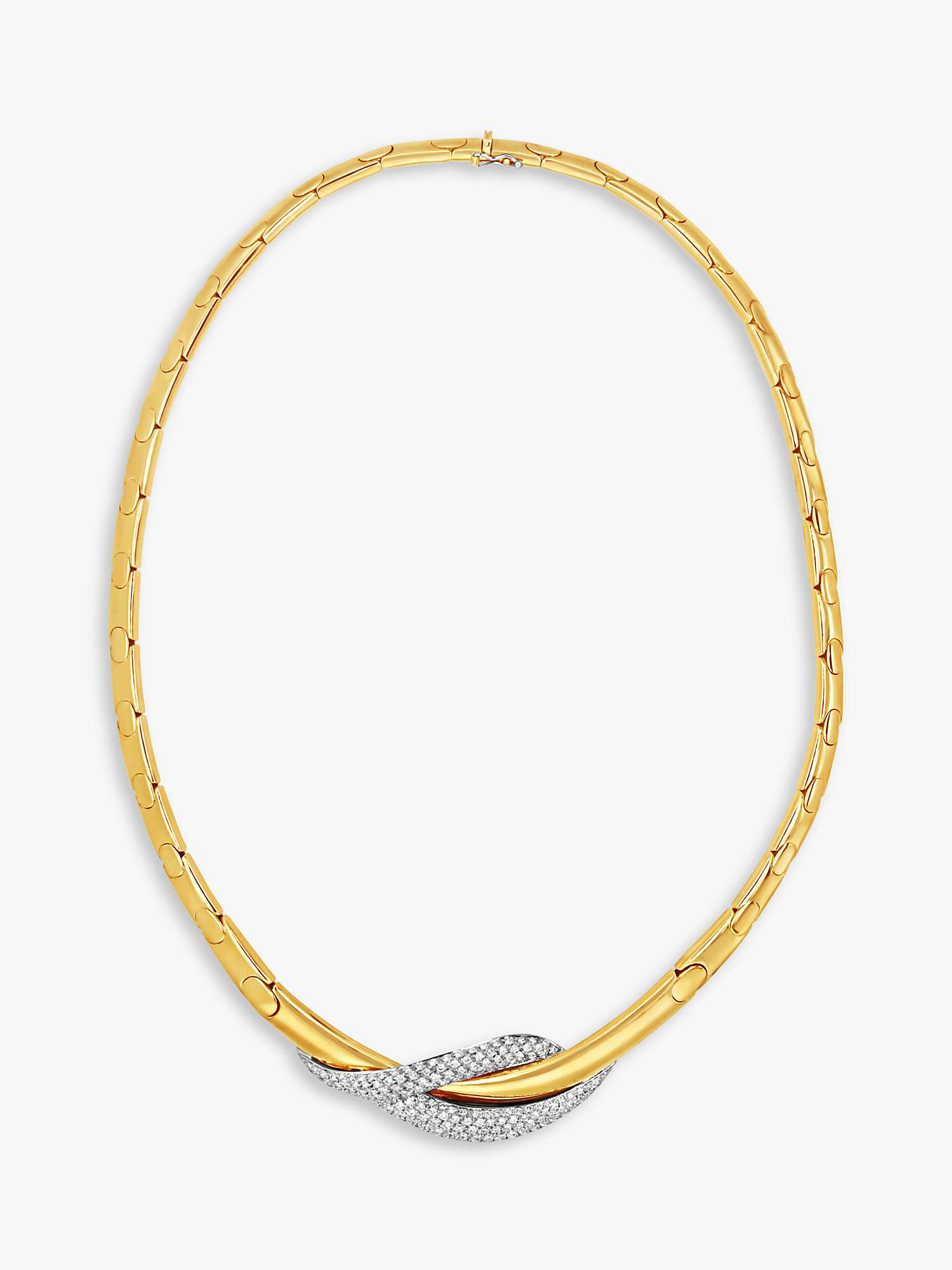 Buy Milton & Humble Jewellery Second Hand Wempe 18ct Gold Pave Diamond Collarette Necklace, Gold Online at johnlewis.com