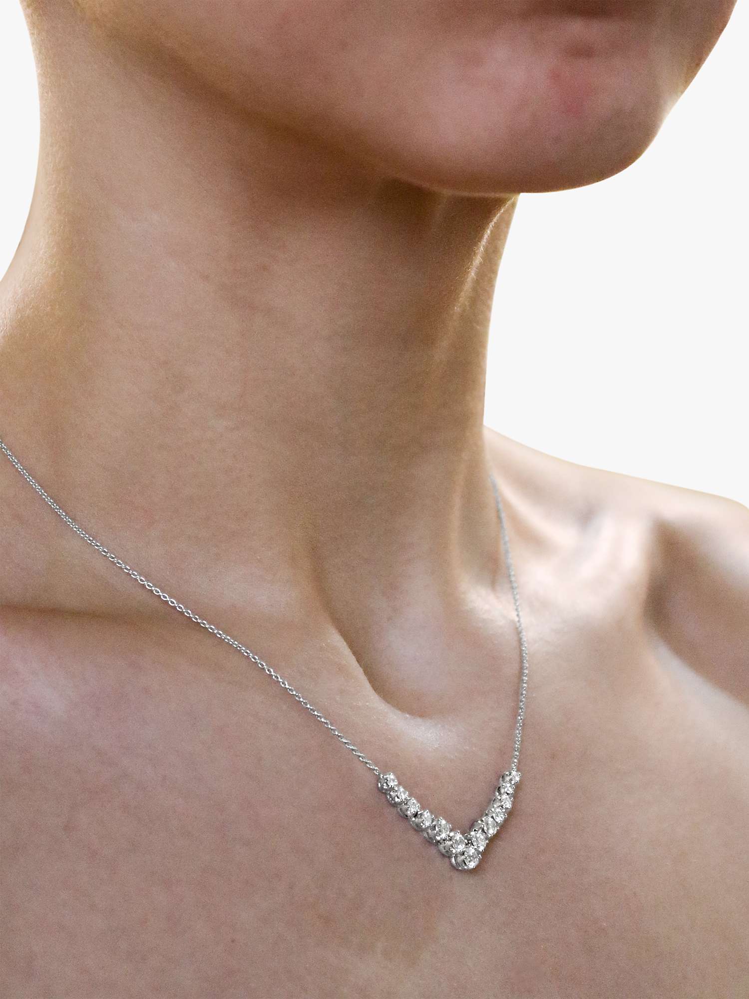 Buy Milton & Humble Jewellery Second Hand 14ct White Gold Diamond Necklace Online at johnlewis.com