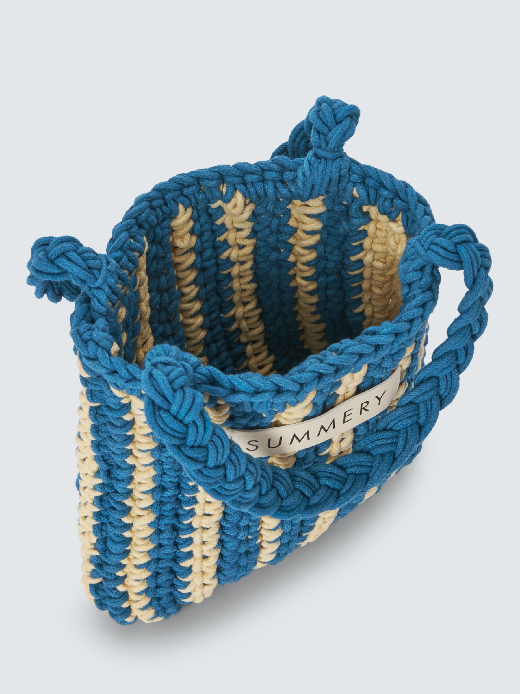 SUMMERY Copenhagen Remy Textured Weave Mini Bag, Blue Danube