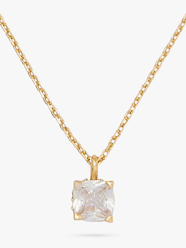 kate spade new york Little Luxuries Cubic Zirconia Pendant Necklace, Gold/Clear