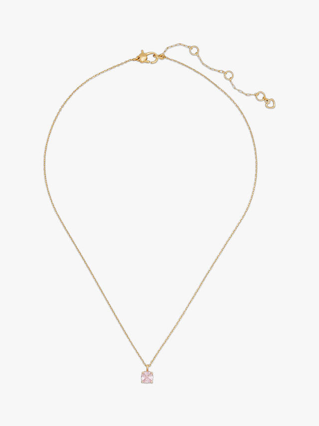 kate spade new york Little Luxuries Cubic Zirconia Pendant Necklace, Gold/Pink