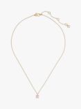 kate spade new york Little Luxuries Cubic Zirconia Pendant Necklace, Gold/Pink