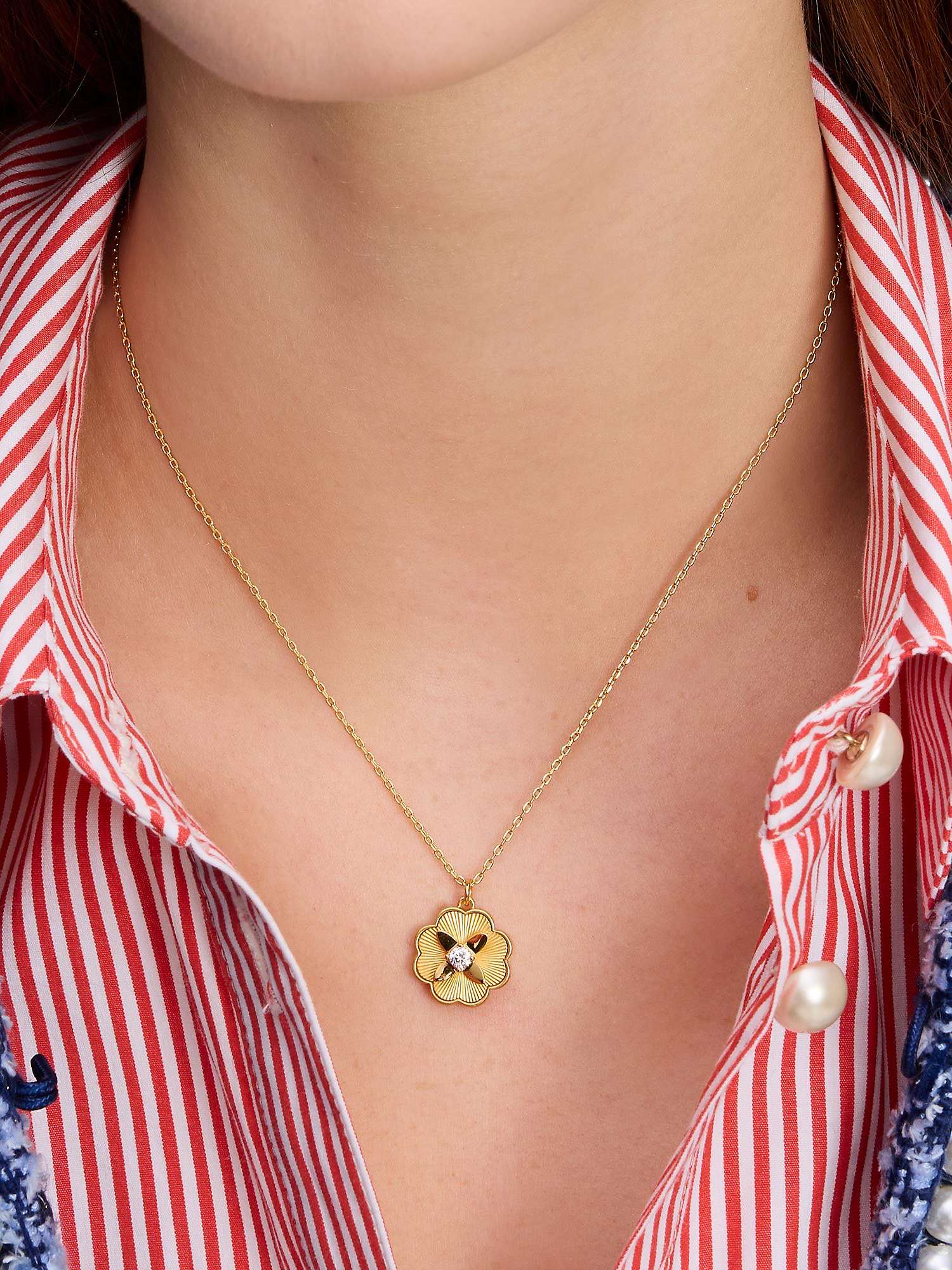 Buy kate spade new york Bloom Pendant Necklace, Gold Online at johnlewis.com