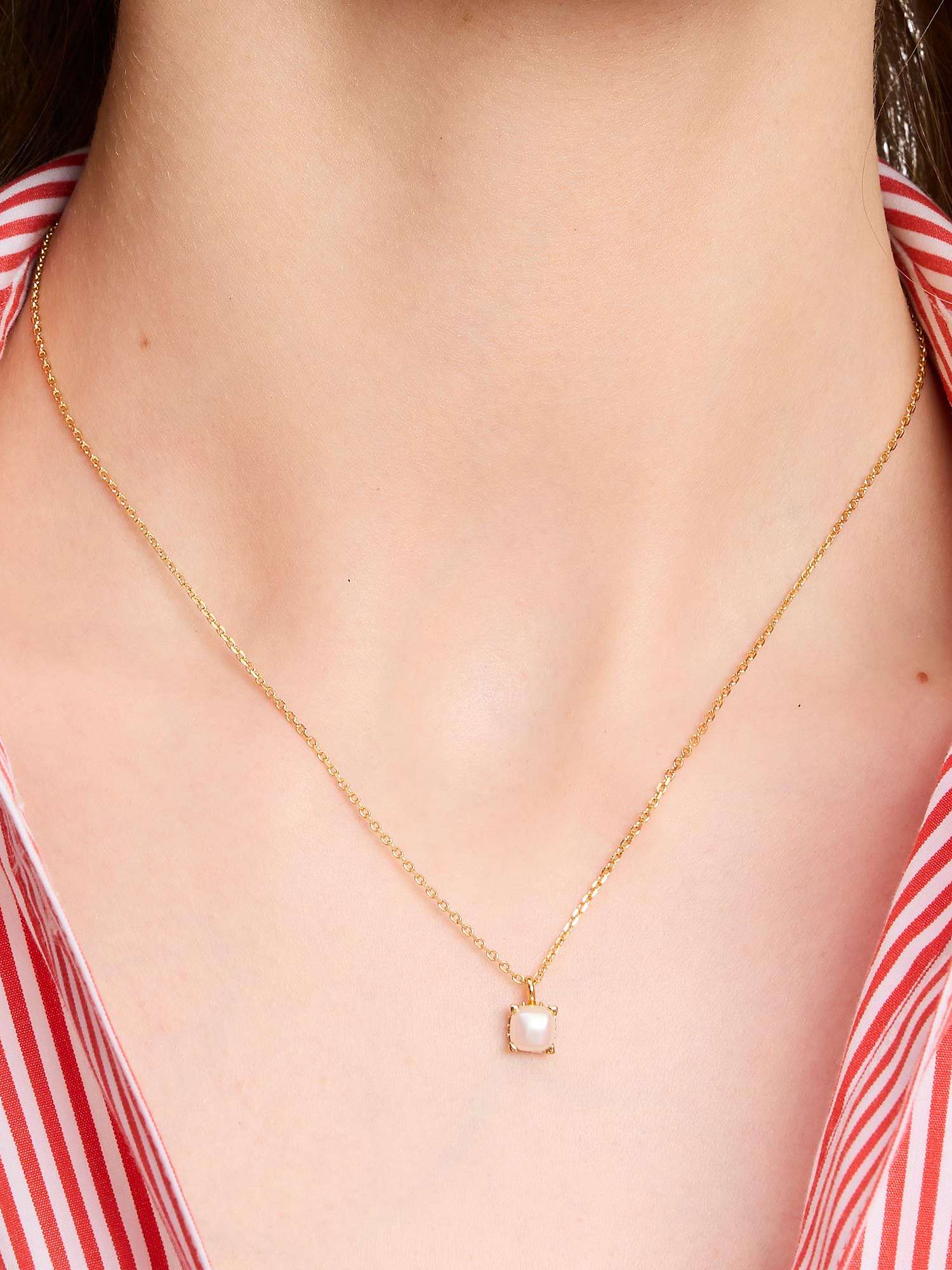 Buy kate spade new york Little Luxuries Glass Pearl Pendant Necklace, Gold Online at johnlewis.com