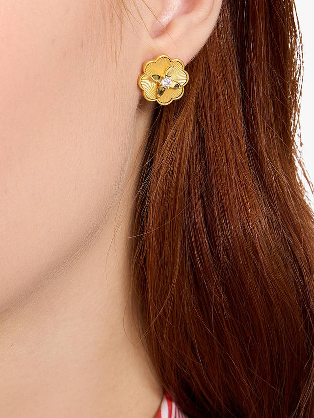 kate spade new york Heritage Bloom Stud Earrings, Gold