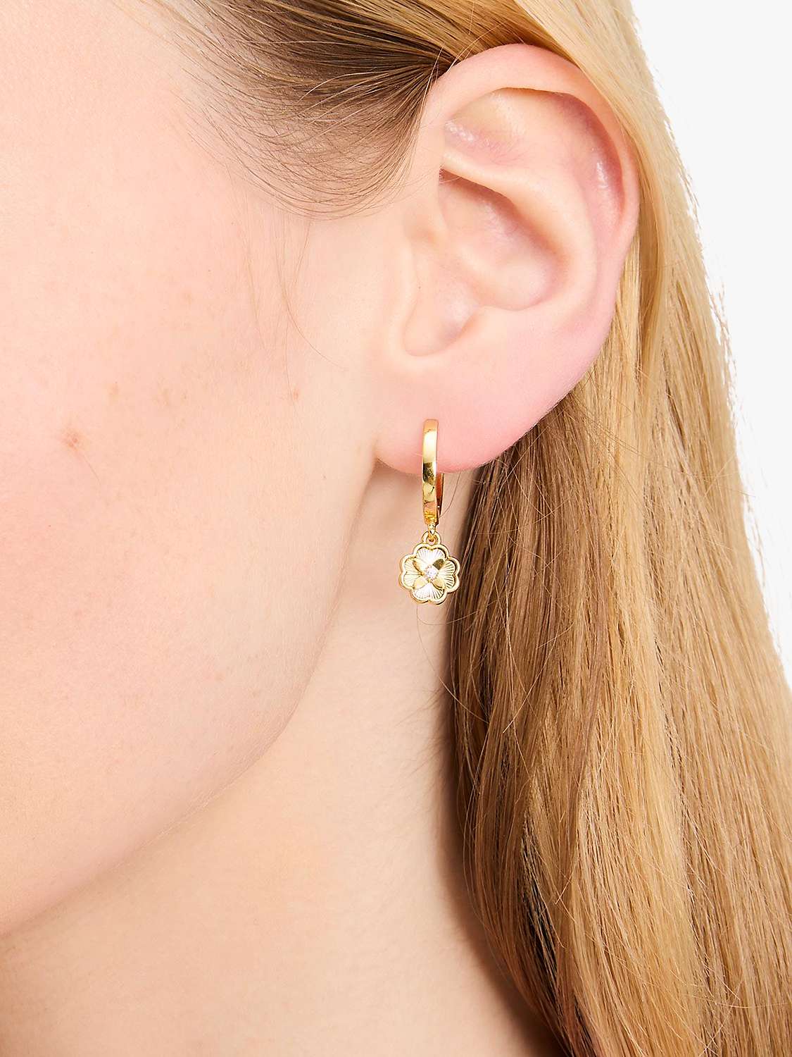 Buy kate spade new york Heritage Bloom Hoop Drop Earrings, Gold Online at johnlewis.com