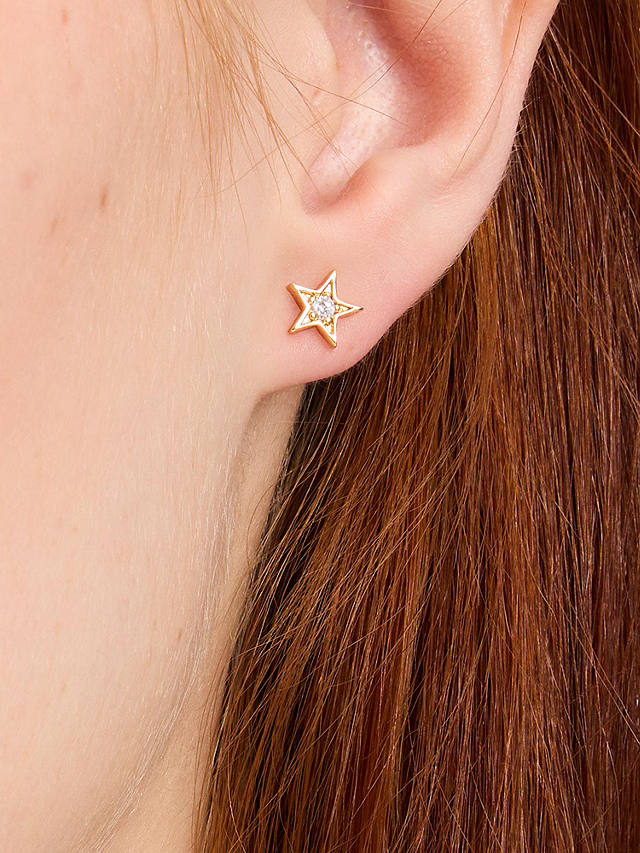 kate spade new york Crystal Star Stud Earrings, Gold