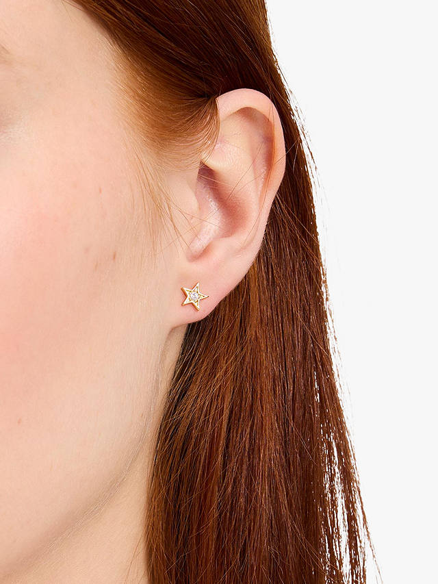 kate spade new york Crystal Star Stud Earrings, Gold