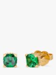 kate spade new york Little Luxuries Cubic Zirconia Square Stud Earrings, Gold/Green