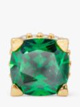 kate spade new york Little Luxuries Cubic Zirconia Square Stud Earrings, Gold/Green