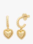 kate spade new york Golden Hour Heart Drop Hoop Earrings, Gold