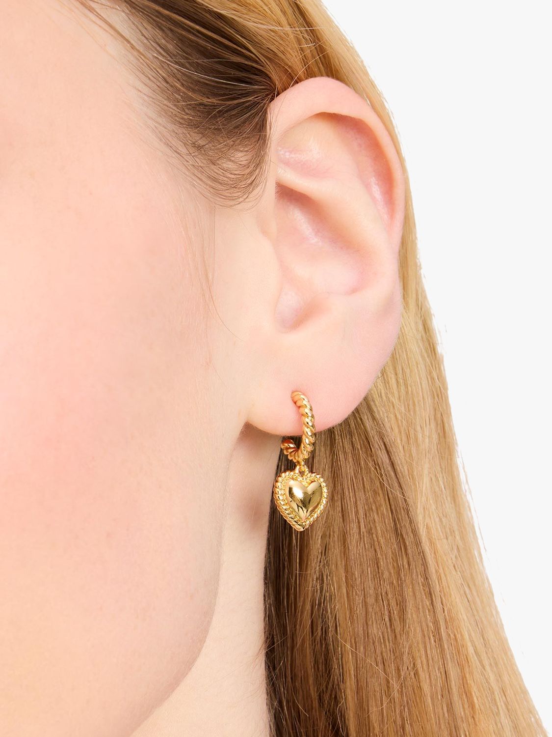 Buy kate spade new york Golden Hour Heart Drop Hoop Earrings, Gold Online at johnlewis.com