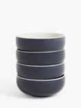 John Lewis Puritan Stoneware Cereal Bowls, Set of 4, 15cm, Indigo