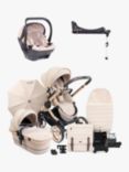 iCandy Peach 7 Pushchair, Carrycot & Accessories with Cocoon Car Seat and Base Travel Bundle, Biscotti