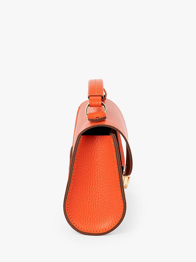 Cambridge Satchel The Mini Poppy Leather Shoulder Bag, Orangeade Celtic Grain