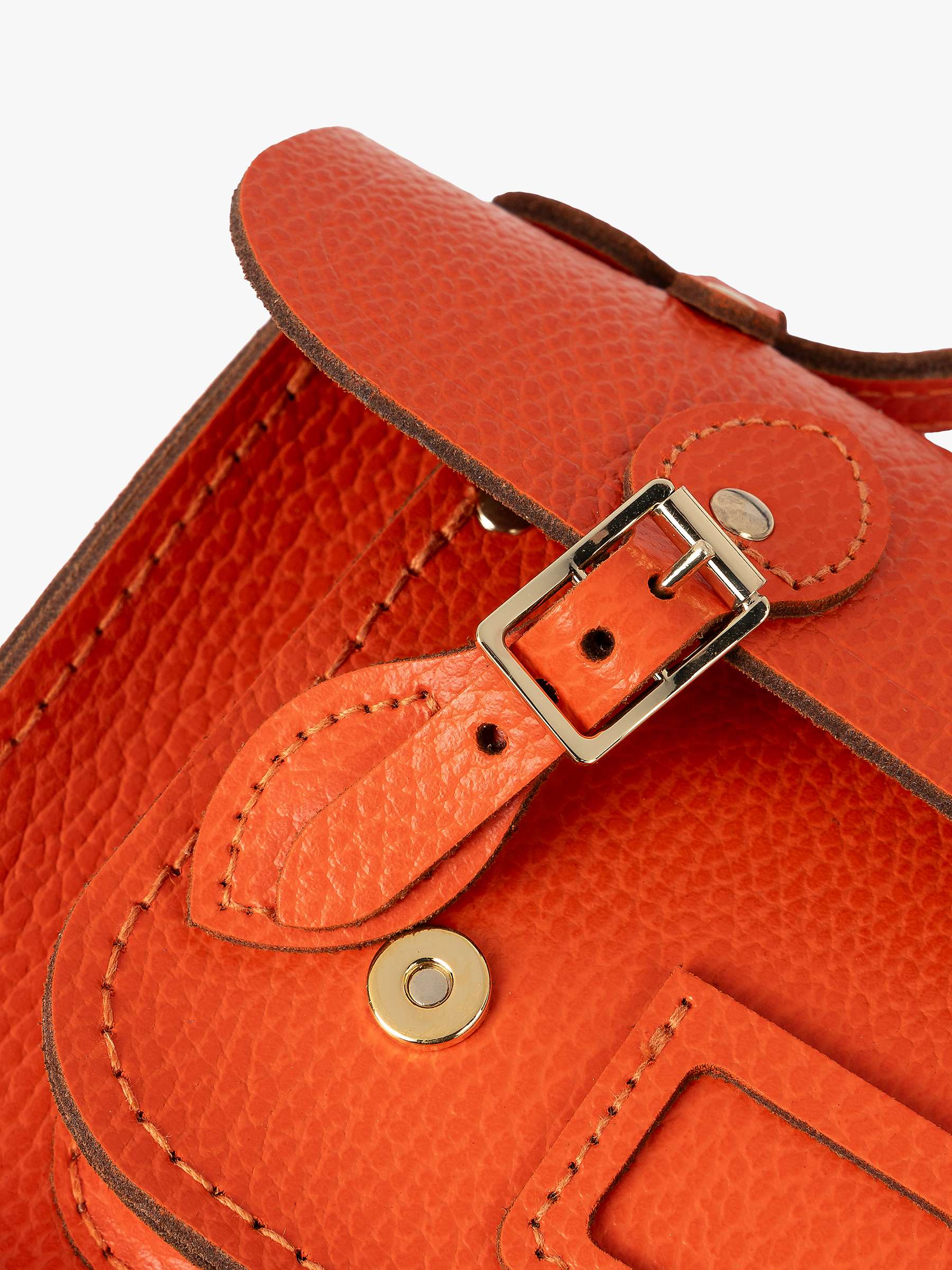 Buy Cambridge Satchel The Mini Leather Satchel, Orangeade Celtic Grain Online at johnlewis.com