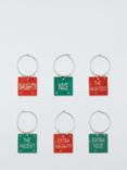 John Lewis Naughty or Nice Candy Cane Wine Charm, Set of 6, Multi