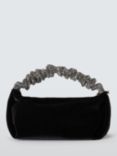 John Lewis Velvet Rhinestone Clutch Bag, Black