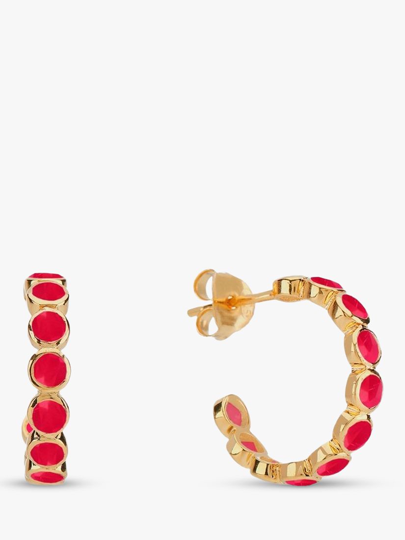 Auree Ortigia Gold Vermeil Hoop Earrings, Gold/Pink
