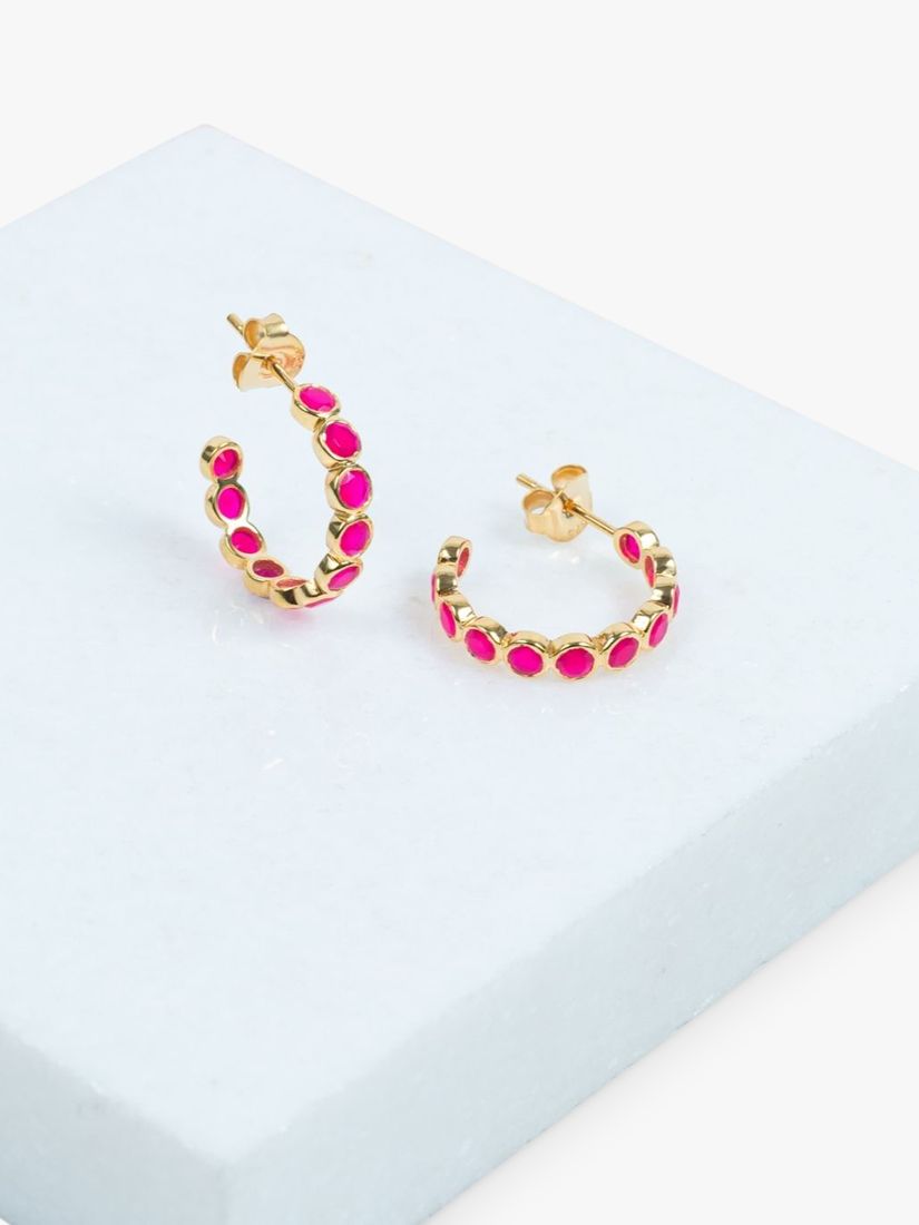 Auree Ortigia Gold Vermeil Hoop Earrings, Gold/Pink