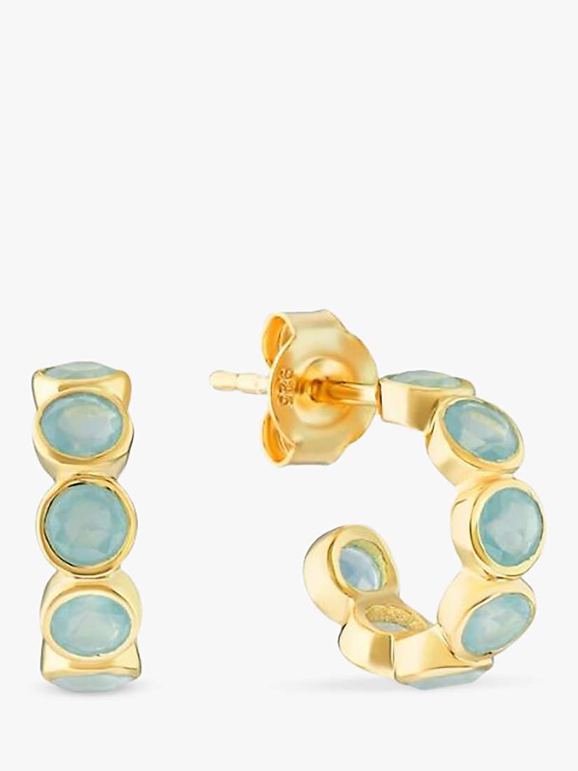 Buy Auree Ortigia Gold Vermeil Mini Hoop Earrings, Gold/Aqua Online at johnlewis.com
