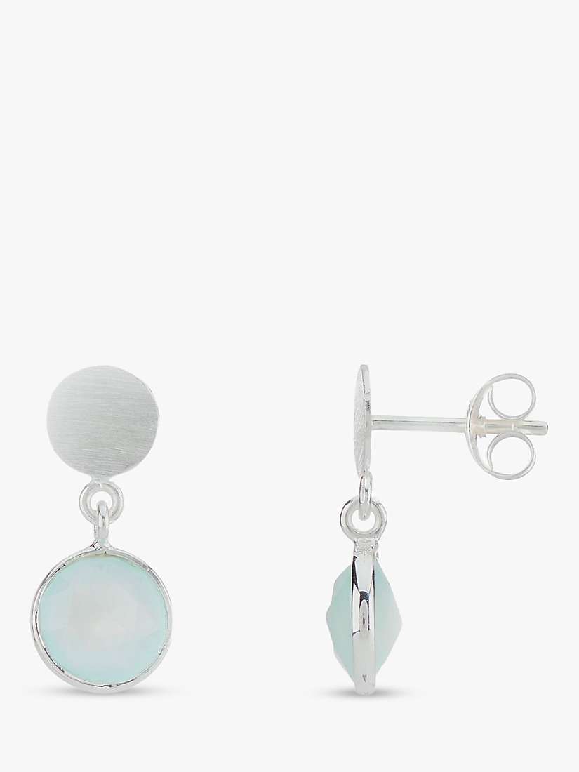 Buy Auree Salina Aqua Chalcedony Drop Earrings, Silver Online at johnlewis.com