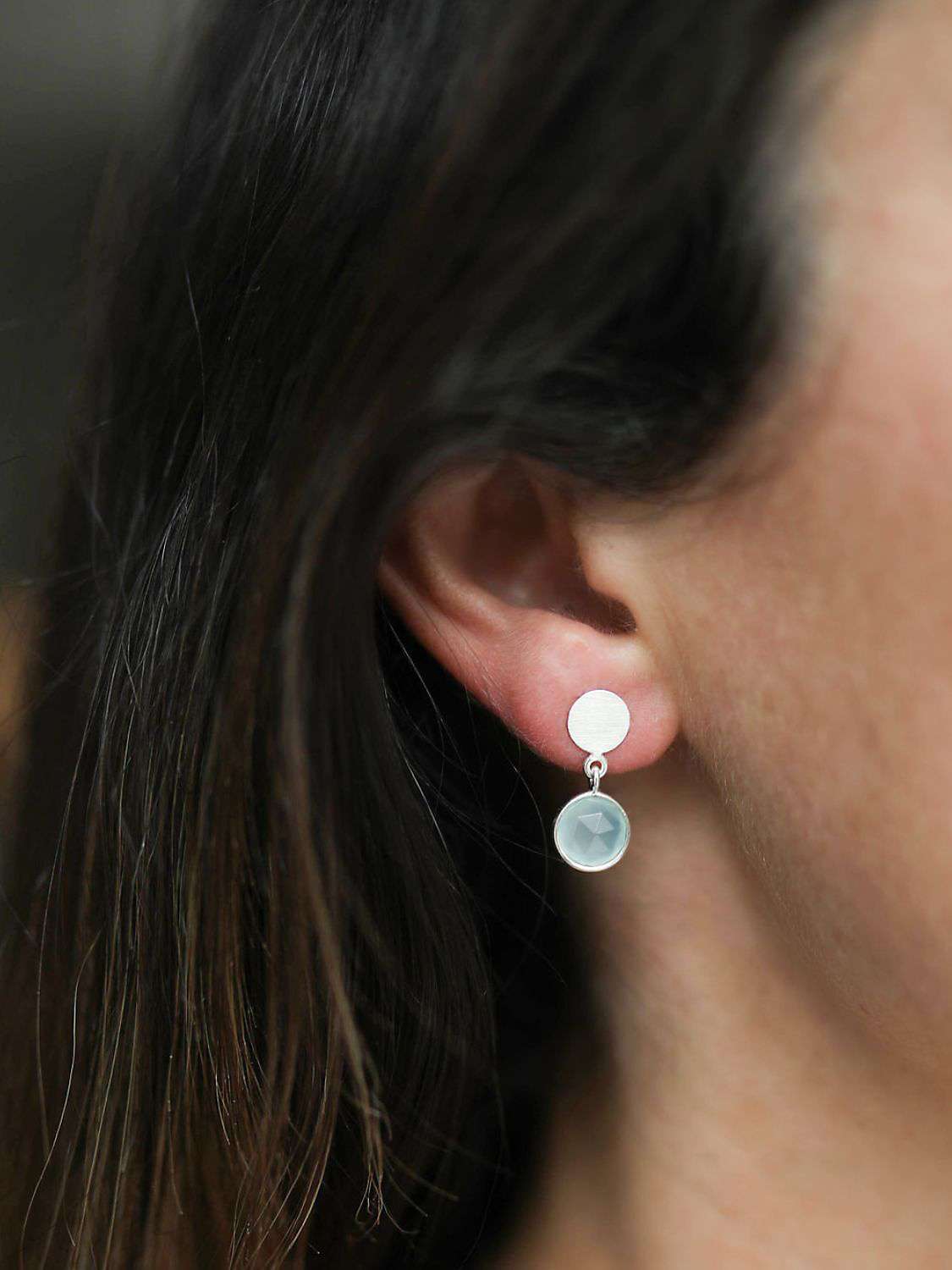 Buy Auree Salina Aqua Chalcedony Drop Earrings, Silver Online at johnlewis.com