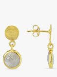 Auree Salina Moonstone Drop Earrings, Gold