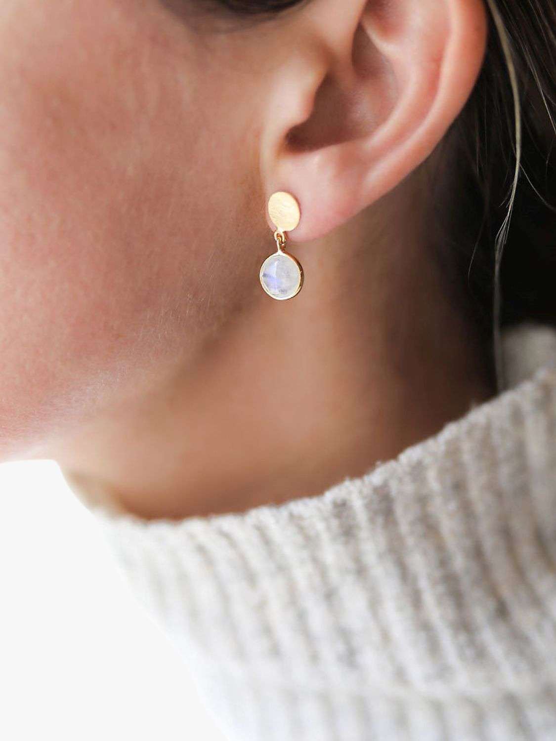 Buy Auree Salina Moonstone Drop Earrings, Gold Online at johnlewis.com