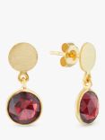 Auree Salina Garnet Drop Earrings, Gold