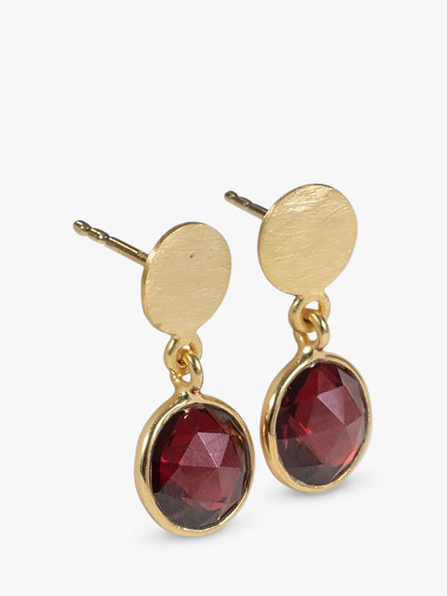 Auree Salina Garnet Drop Earrings, Gold